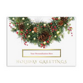 Holiday Greens Greeting Card - Gold Lined White Envelope